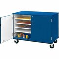 I.D. Systems 36'' Royal Blue Slotted Storage Cart with Locking Door 80117F36045 538117F36045